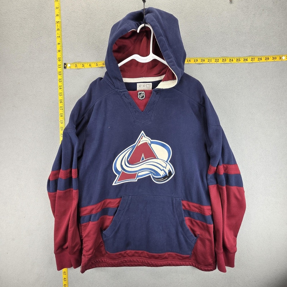 Colorado Avalanche Hoodie Sweatshirt Mens Medium Blue NHL Hockey CCM Fleece